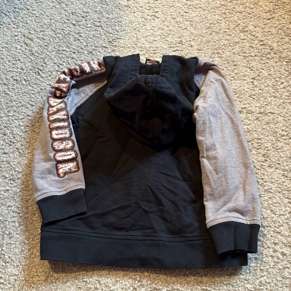 Harley Davidson Hooded Full Zip Sweatshirt Sz 4 Black Gray Kids - Picture 6 of 6